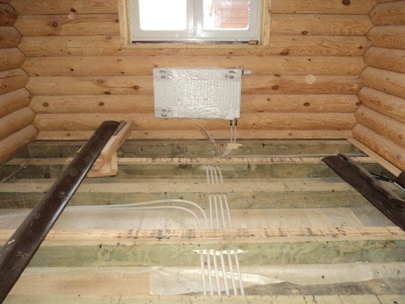 отопление в деревянном доме фото
